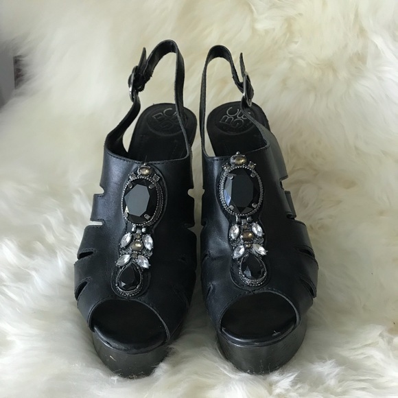 BCBG Ombre Platform Rhinestone Mules, Size 37.5 - Picture 3 of 6